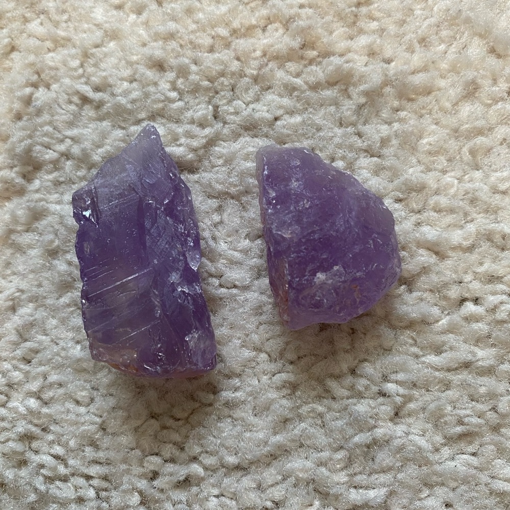 Raw and unpolished amethyst 2 pieces
